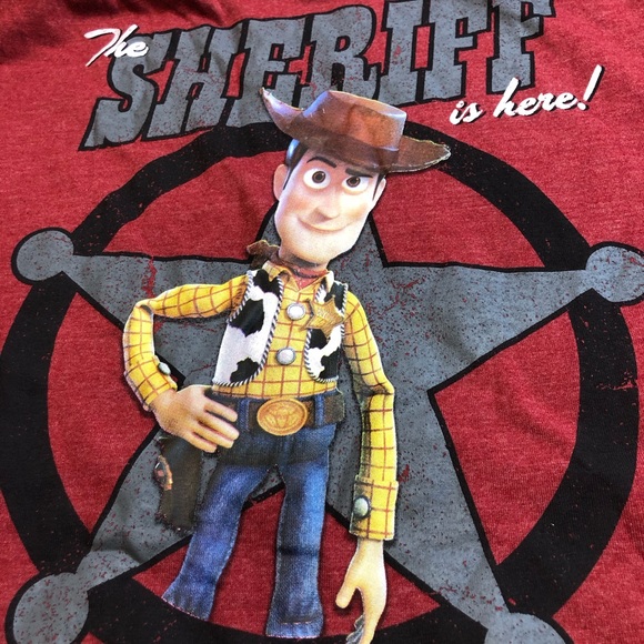 Toy Story 4 Woody T-Shirt XL The Sheriff is Here T-Shirt - Picture 4 of 6